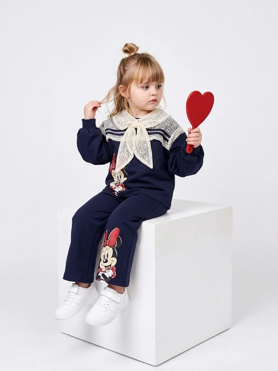 Lace Detail Children’s Matching Set — 8800