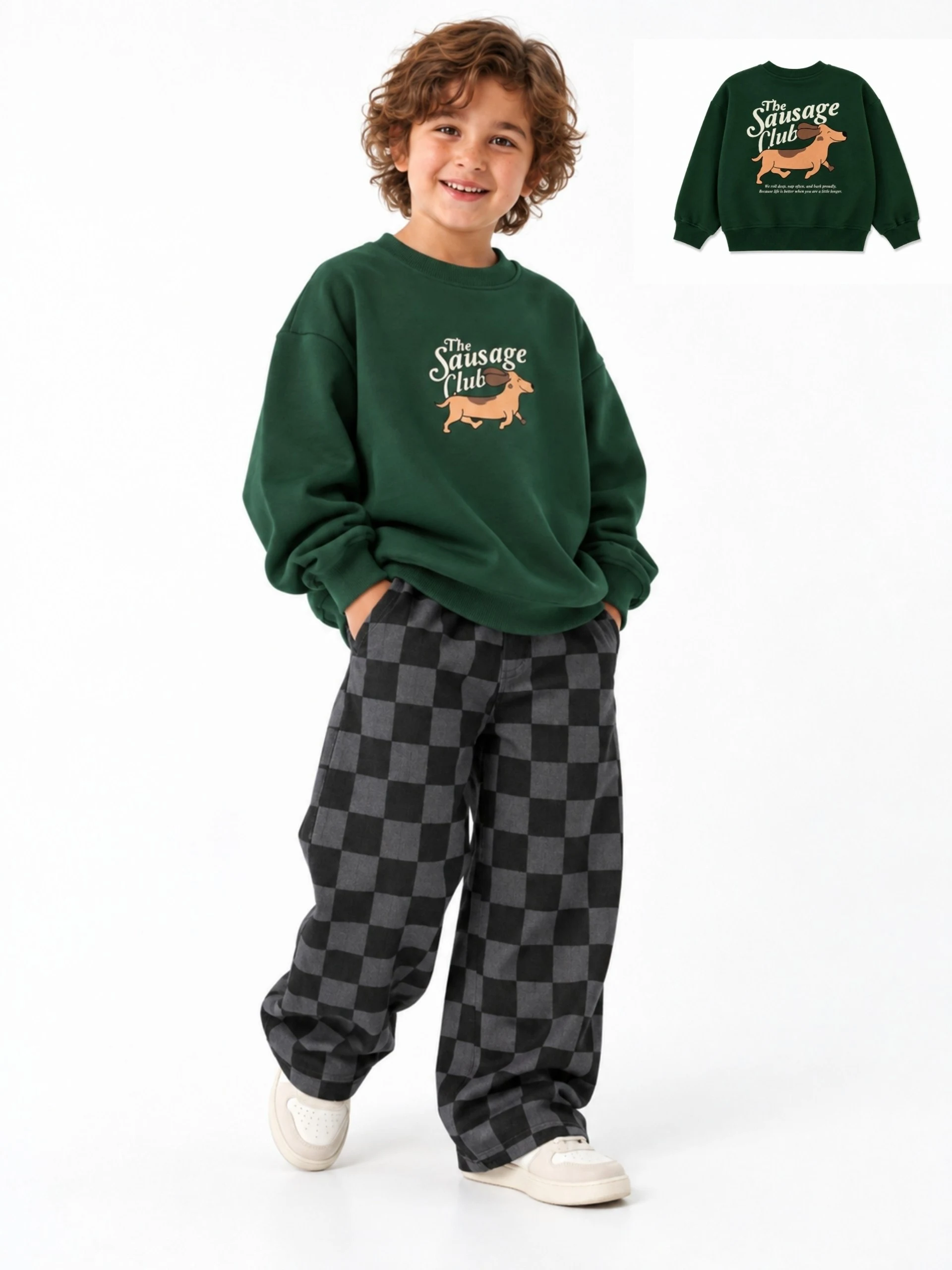Checked pattern Children’s Matching Set — 8845