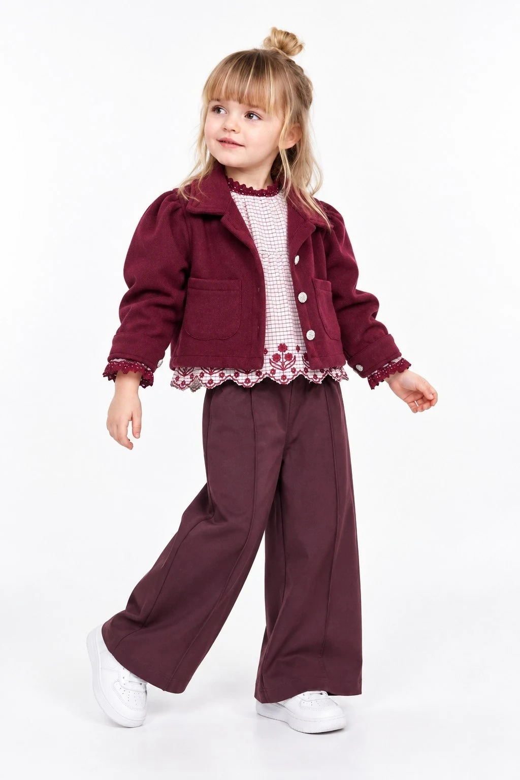 Embroidered Detail 3-Piece Children’s Matching Set — 8518