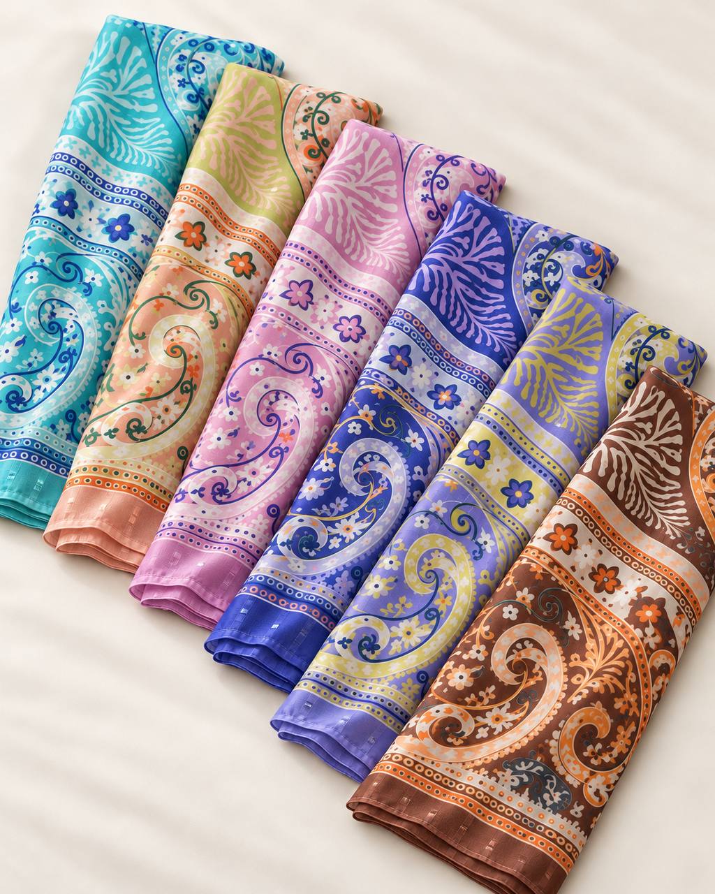 Paisley-Print Hijab Scarf — F28362