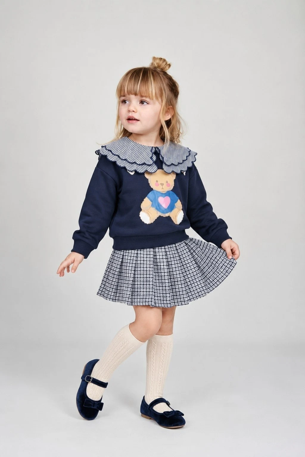 Pleated Detail Children’s Matching Set — 8621