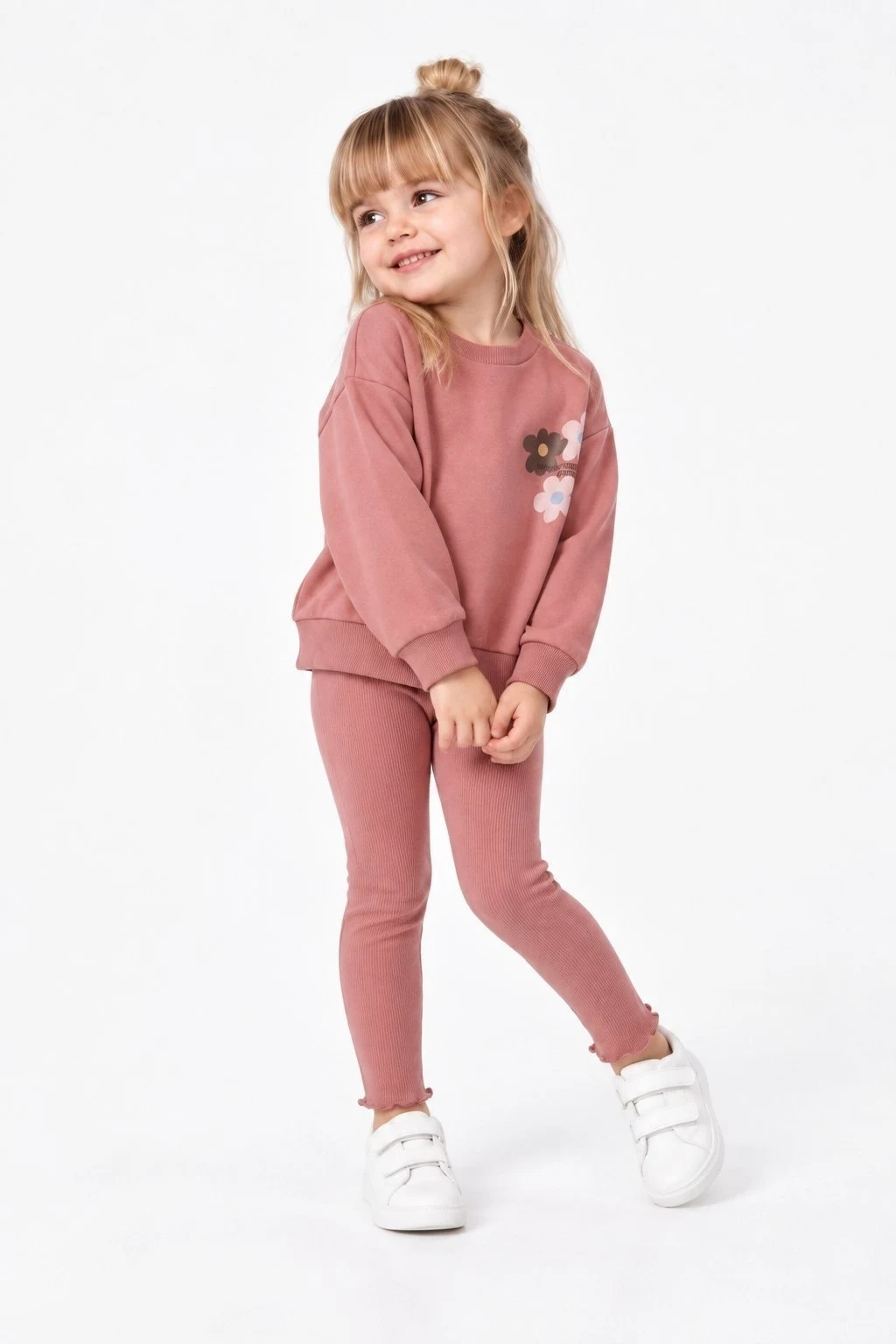 Floral Detail Children’s Matching Set — 8631