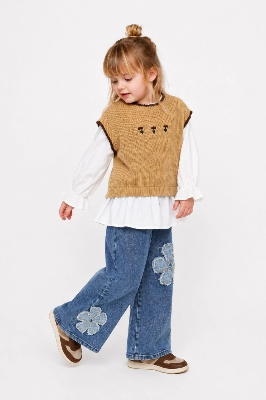 Floral Detail Children’s Matching Set — 8614