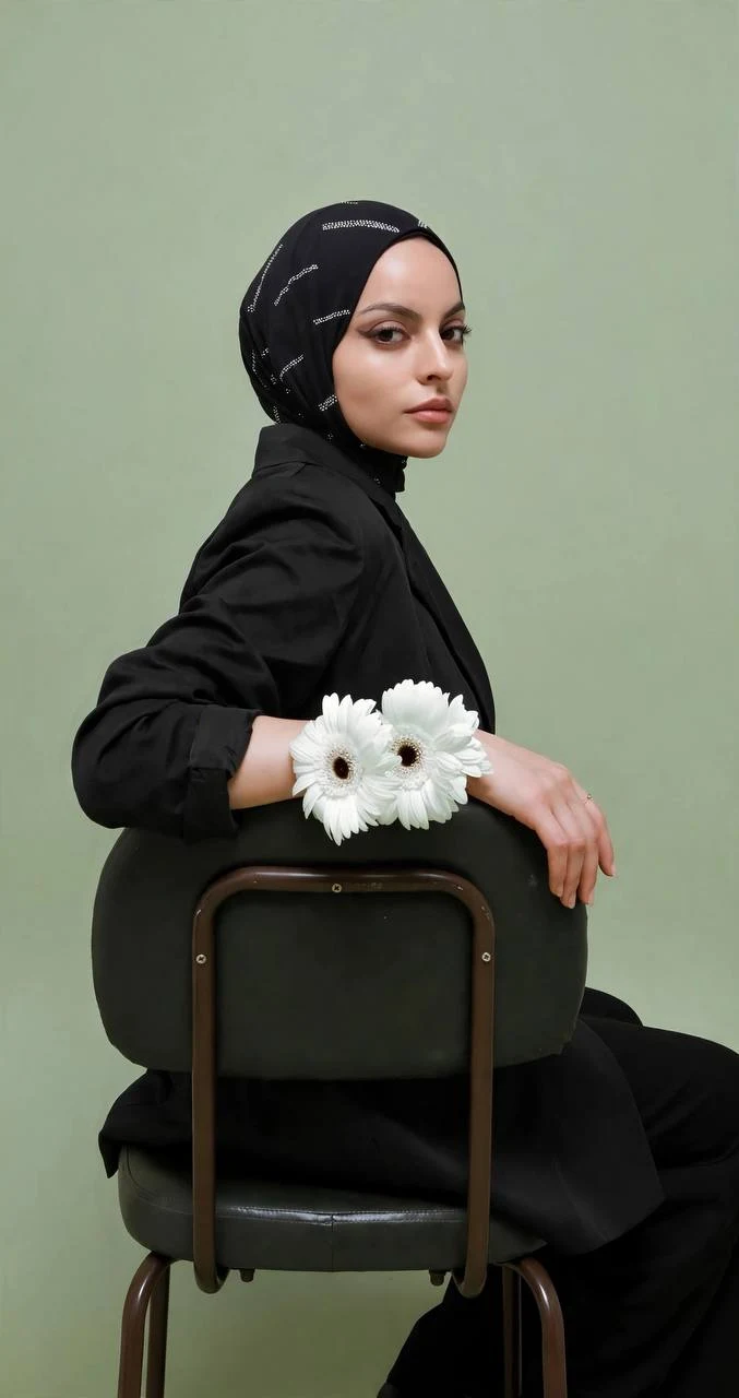 Stone-Detail Hijab — F28452