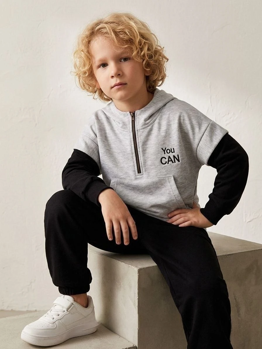 Zip Detail Children’s Matching Set — 8336