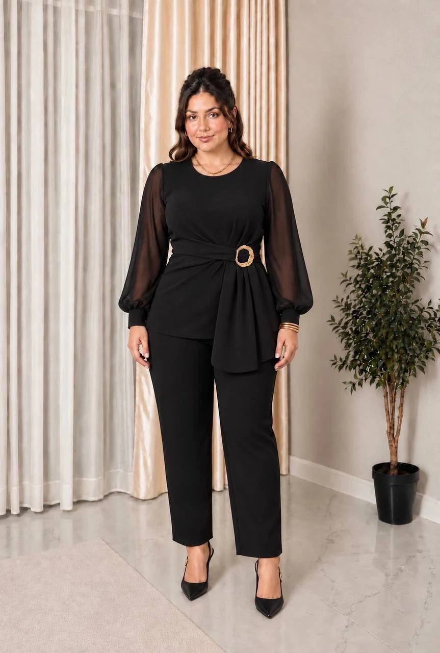 Plus Size Scuba Crepe Trouser Set — 3 Piece Wholesale Pack