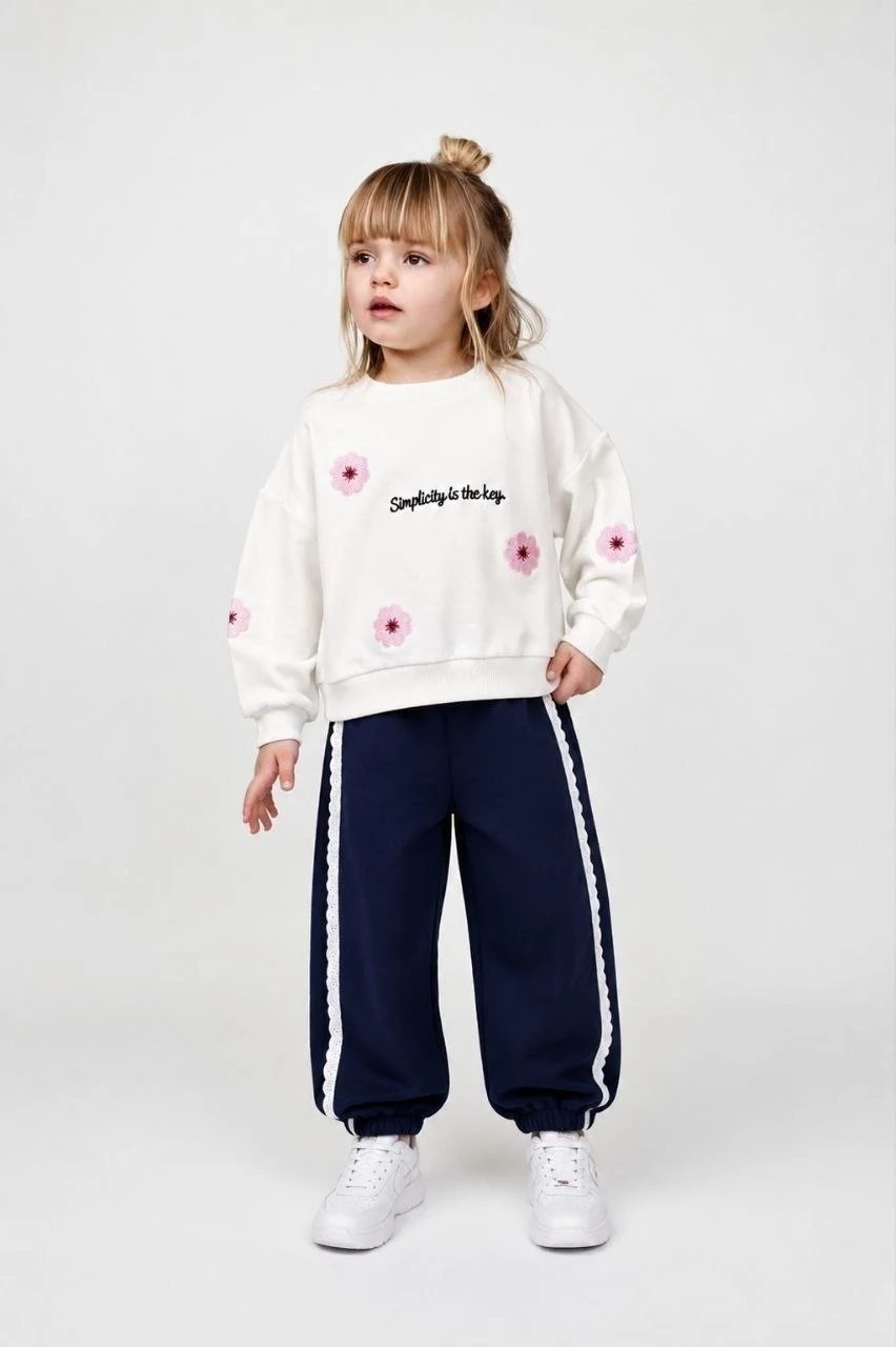 Embroidered Detail Children’s Matching Set — 8643