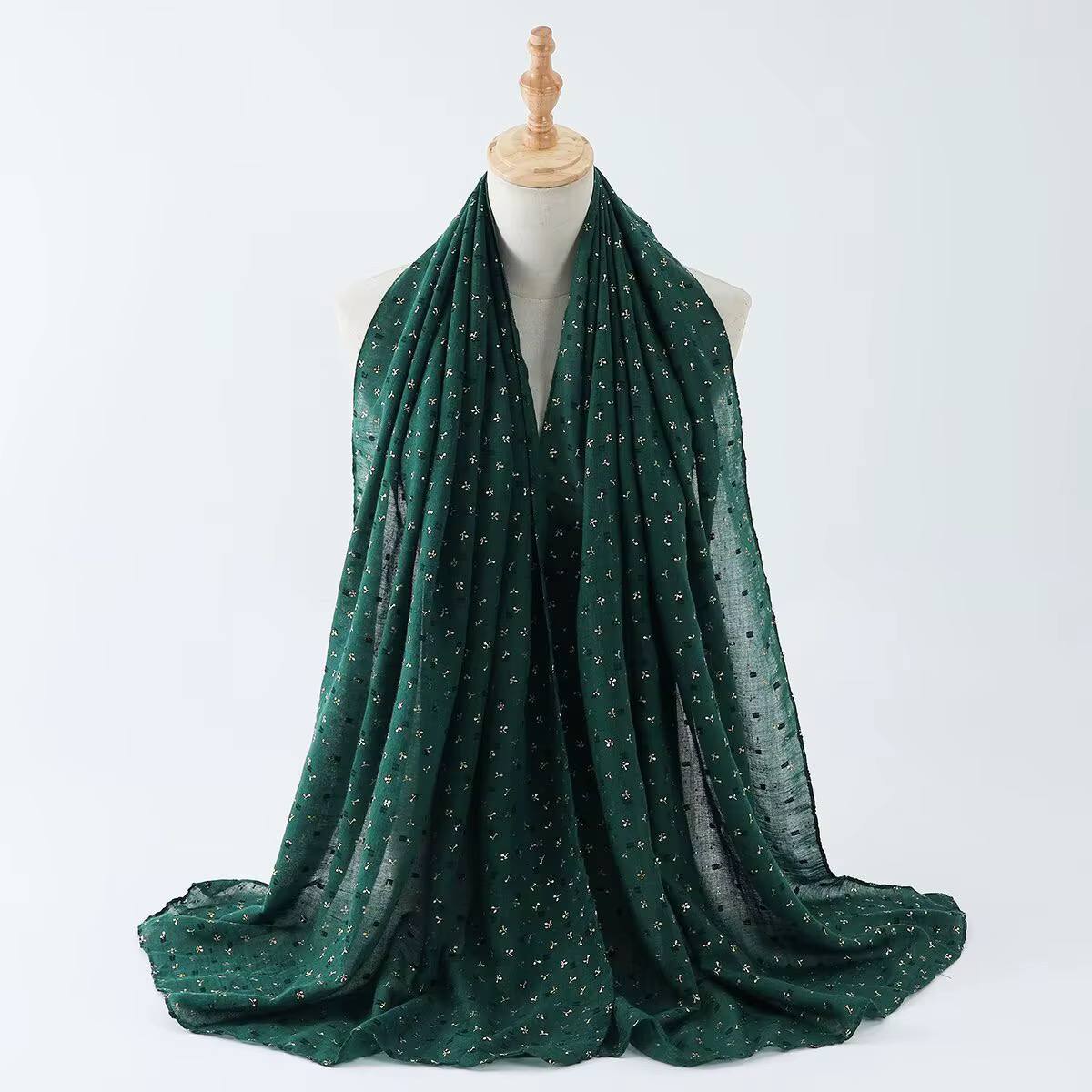 Gold-Foil Motif Scarf — F28513