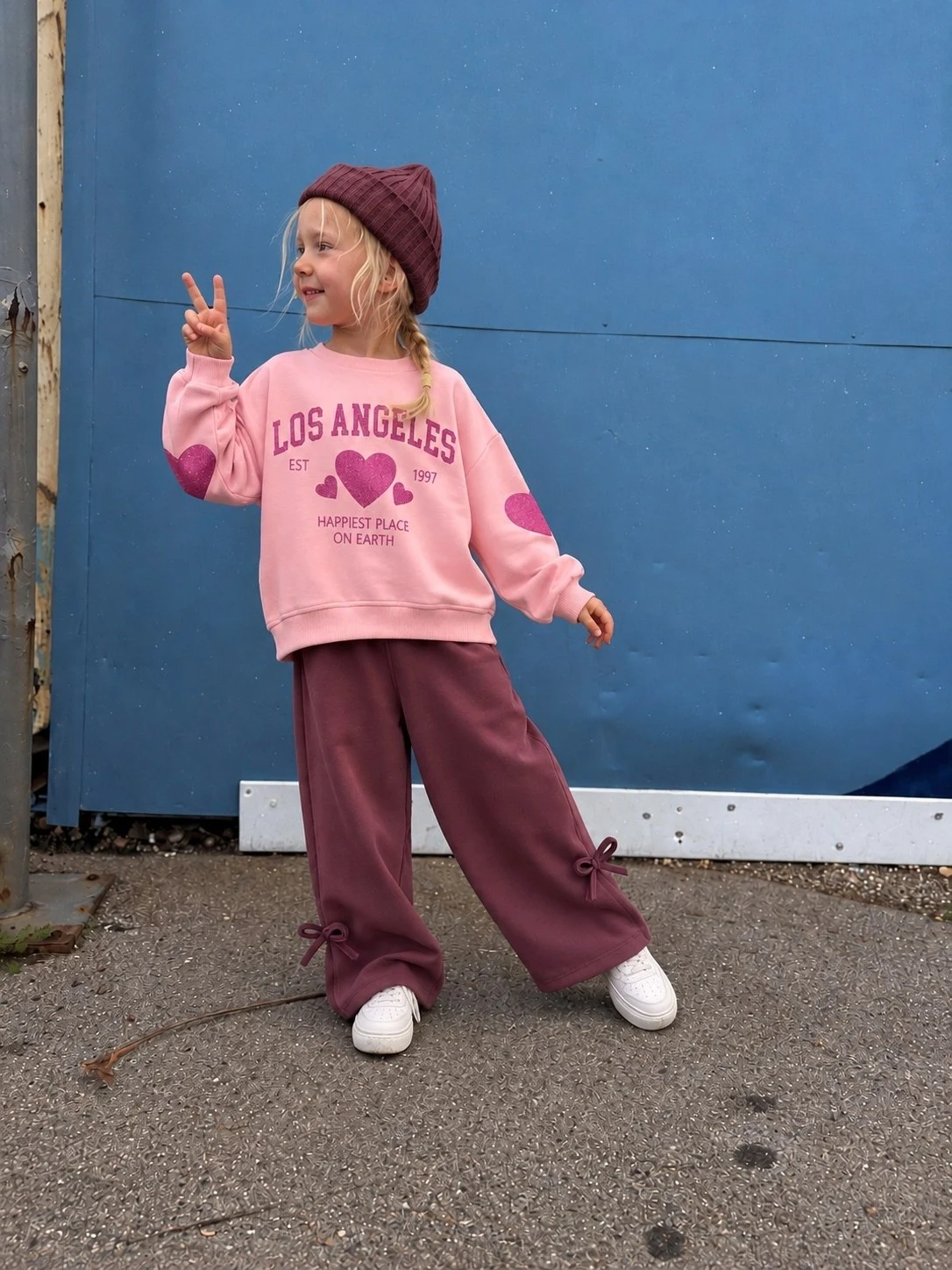 Children’s Los Angeles Heart-Print Sweatshirt and Trouser Set — 8831