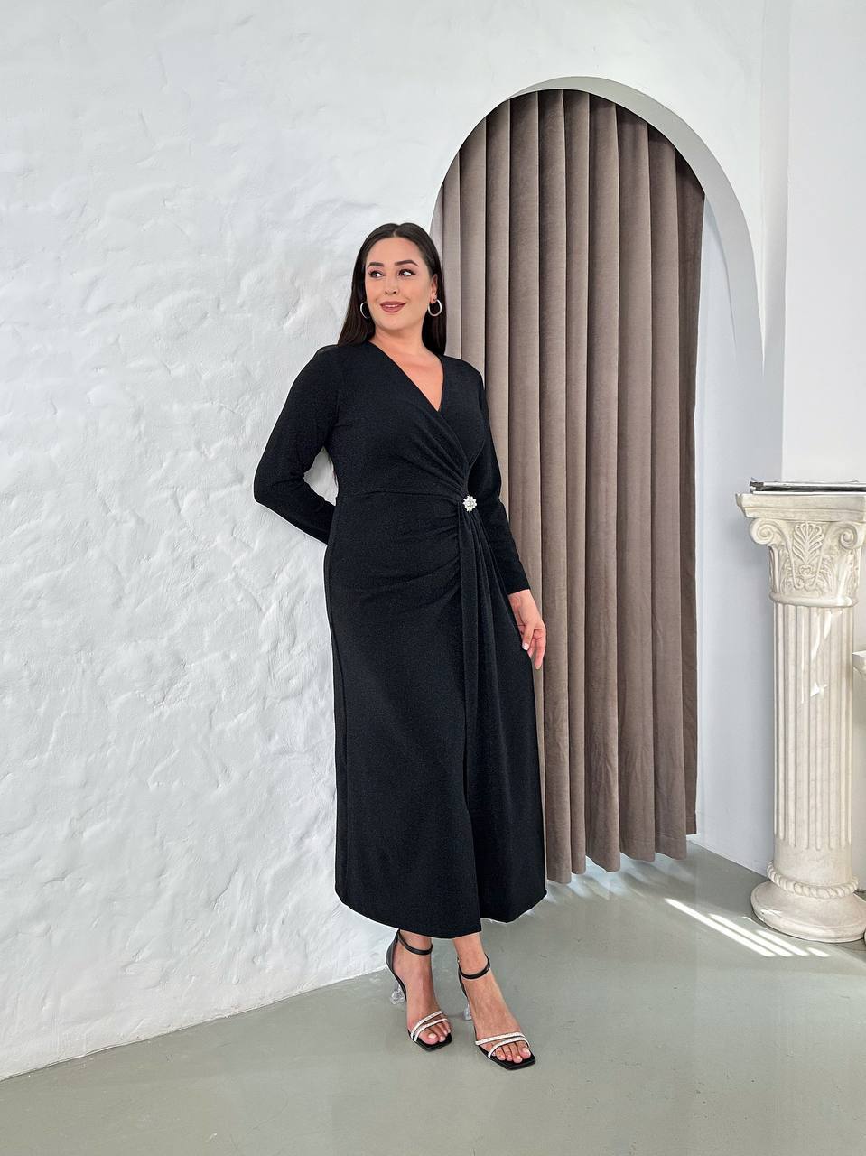 Plus Size Wrap Detail Crepe Dress — 3 Piece Wholesale Pack