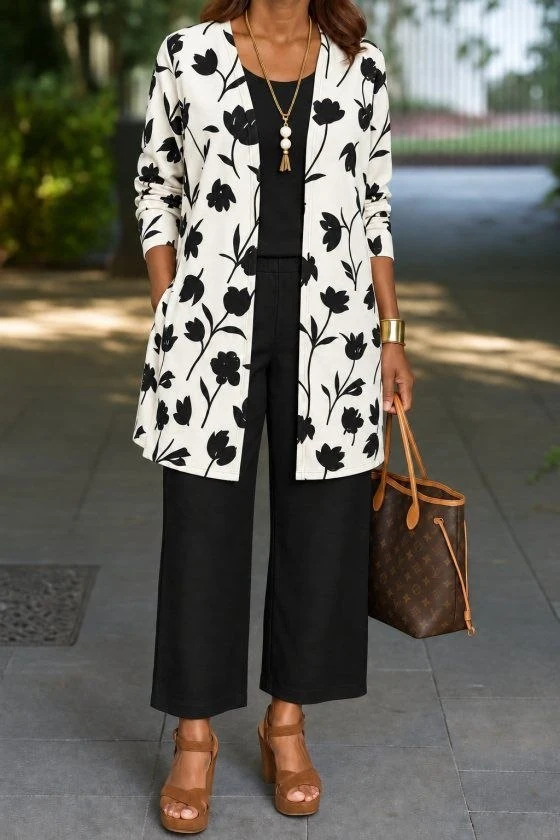 Three-Piece Floral Jacket and Trouser Set — 97115