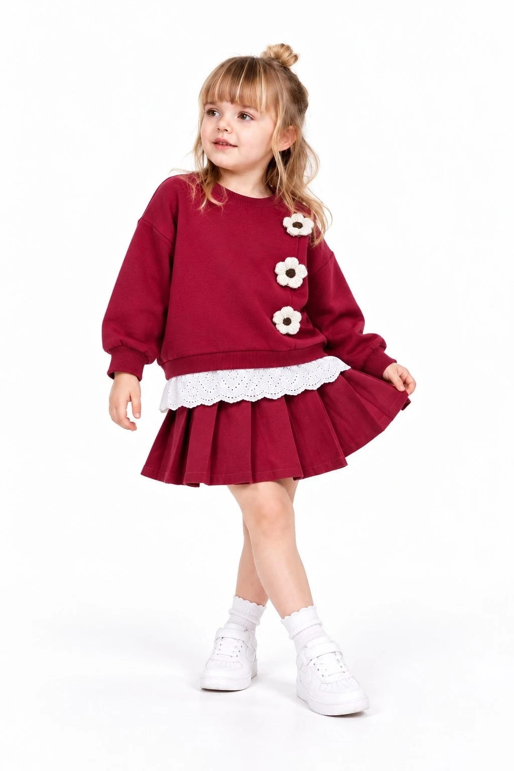 Floral Detail 3-Piece Children’s Matching Set — 8608