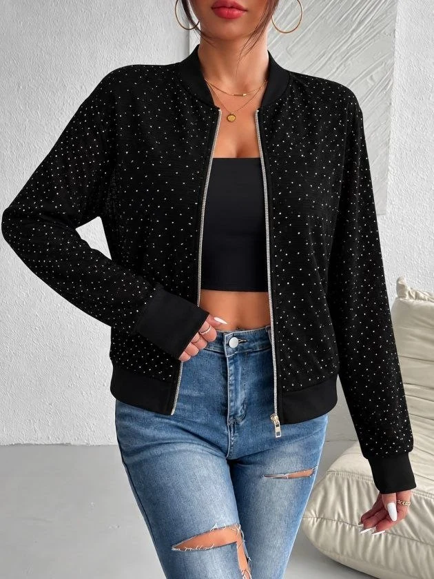 Embellished Zip-Front Jacket — 62722