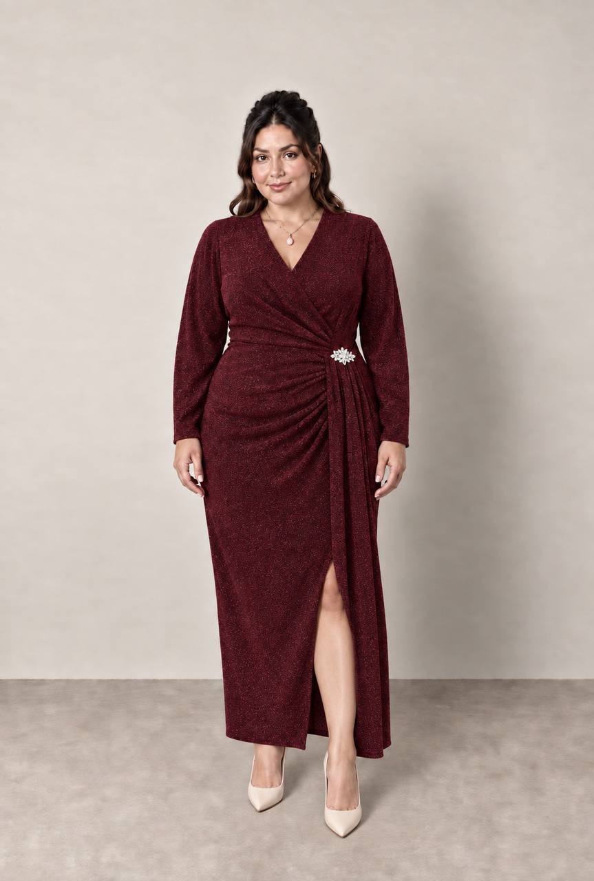 Plus Size Wrap Detail Crepe Dress — 3 Piece Wholesale Pack