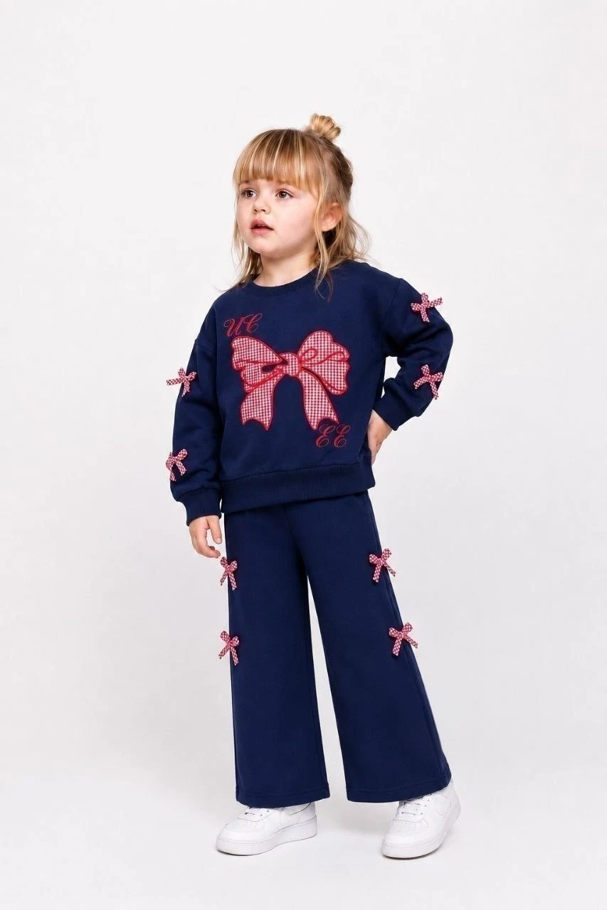Bow Detail Children’s Matching Set — 8633