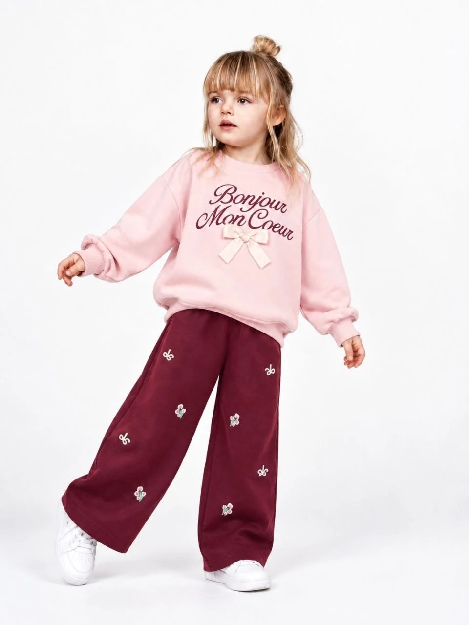 Embroidered Detail Children’s Matching Set — 9000