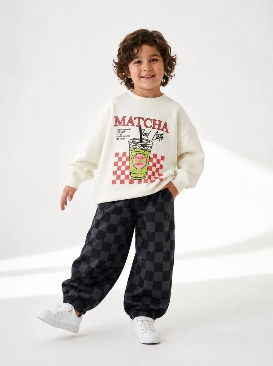 Checked pattern Children’s Matching Set — 8994