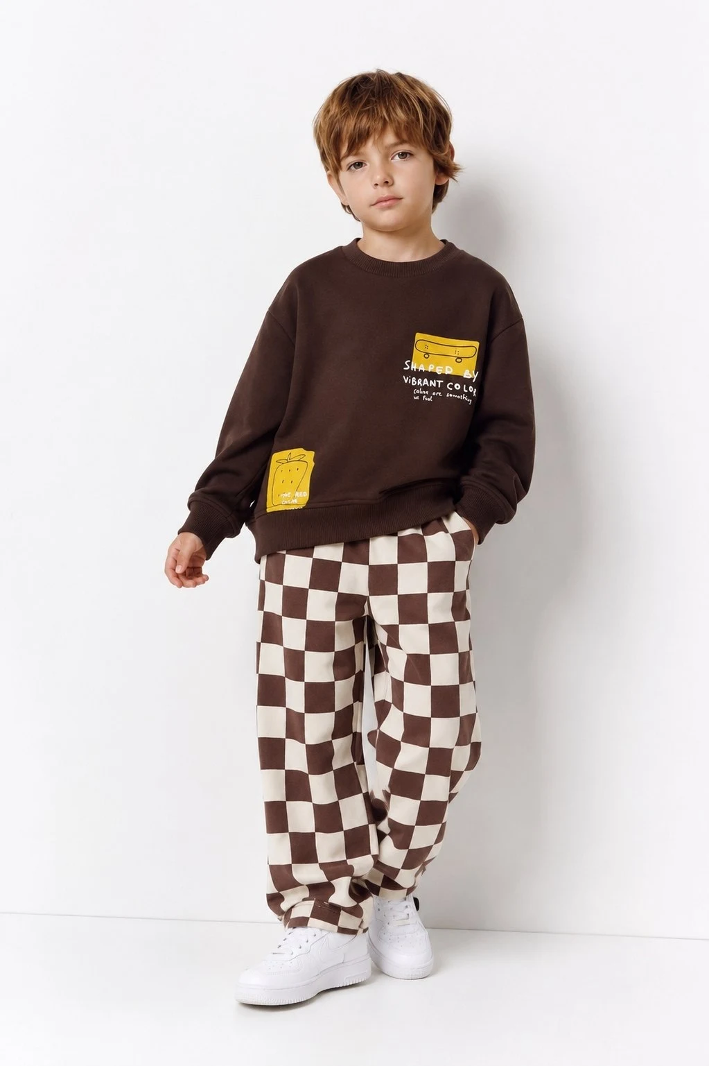 Checked pattern Children’s Matching Set — 8841