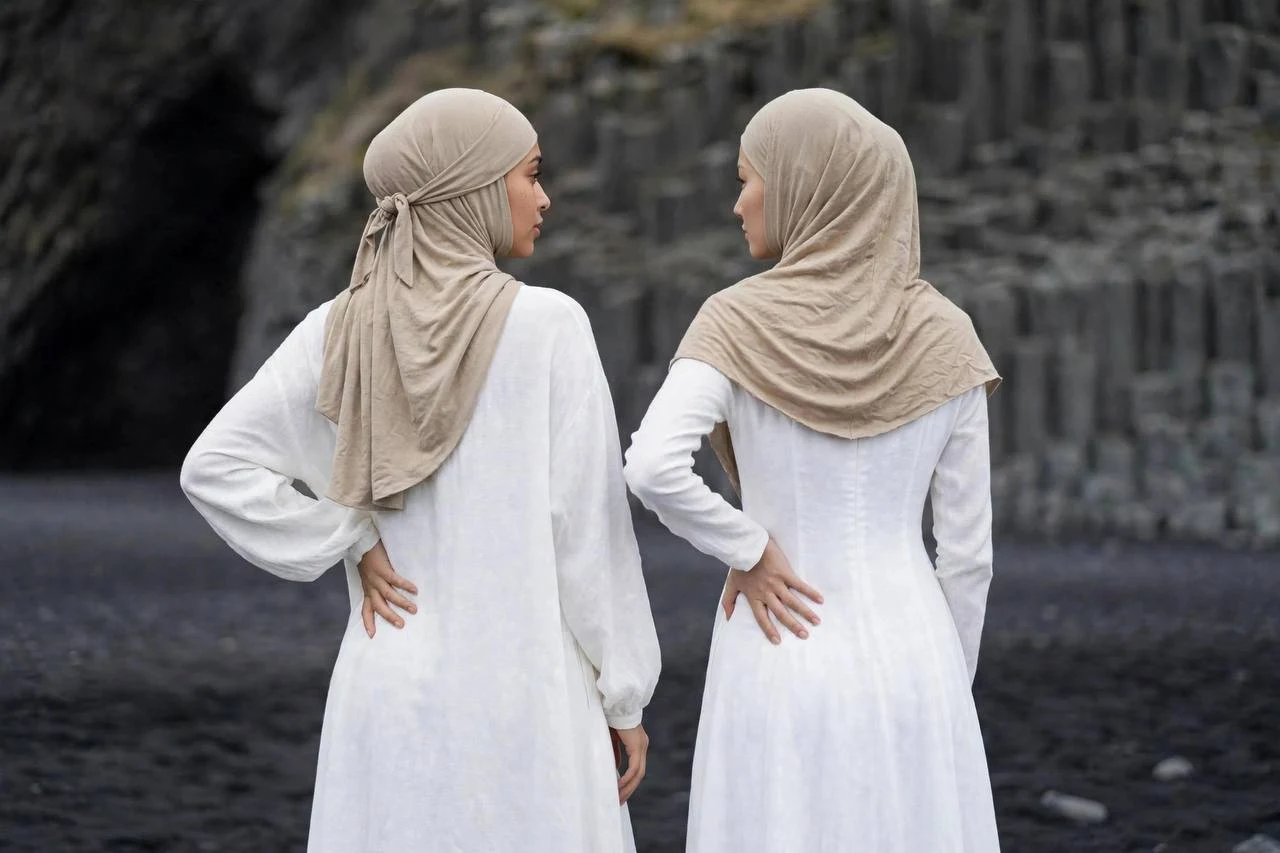 Tie-Back Jersey Hijab — F28564