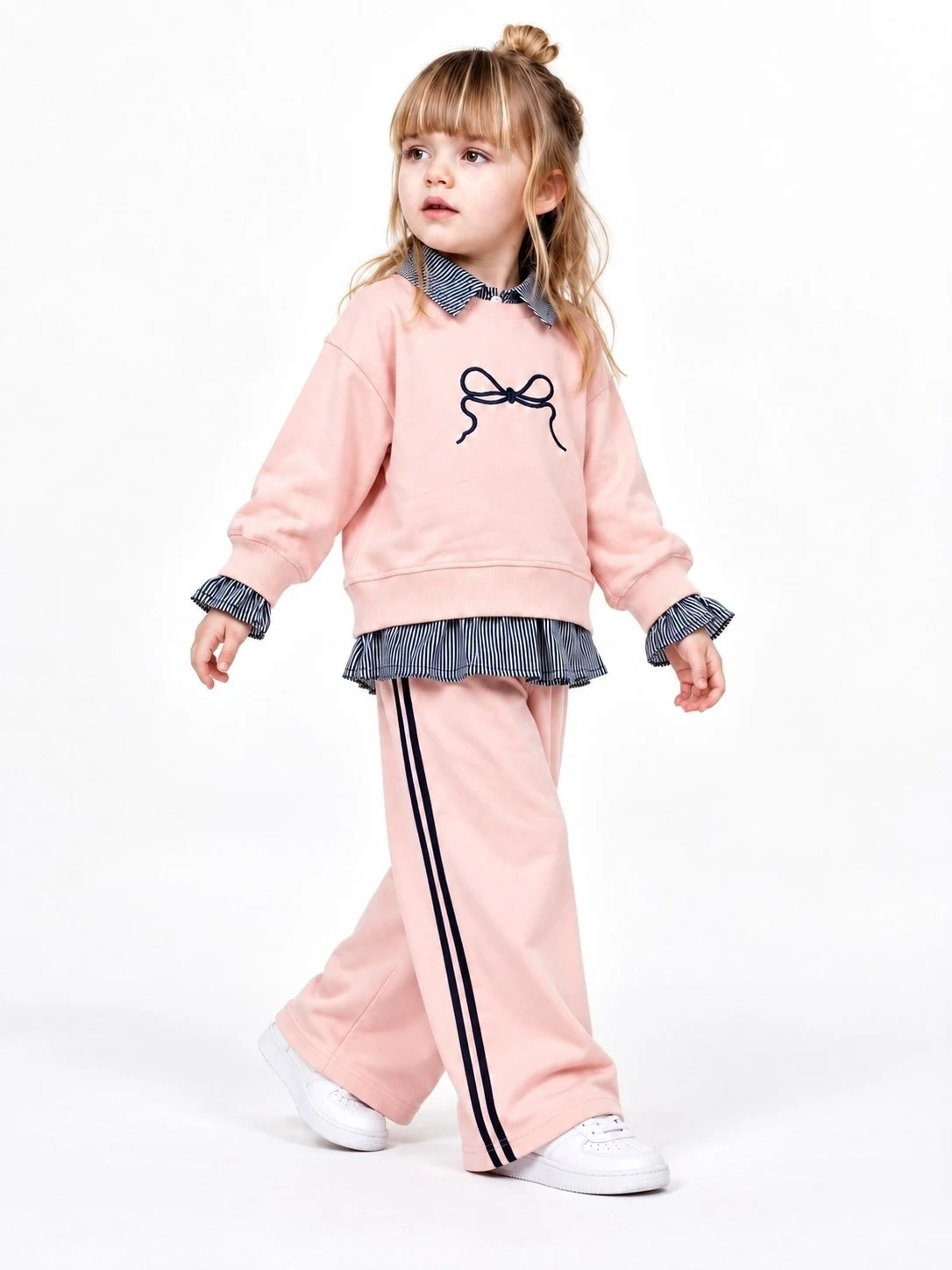 Embroidered Detail Children’s Matching Set — 8834