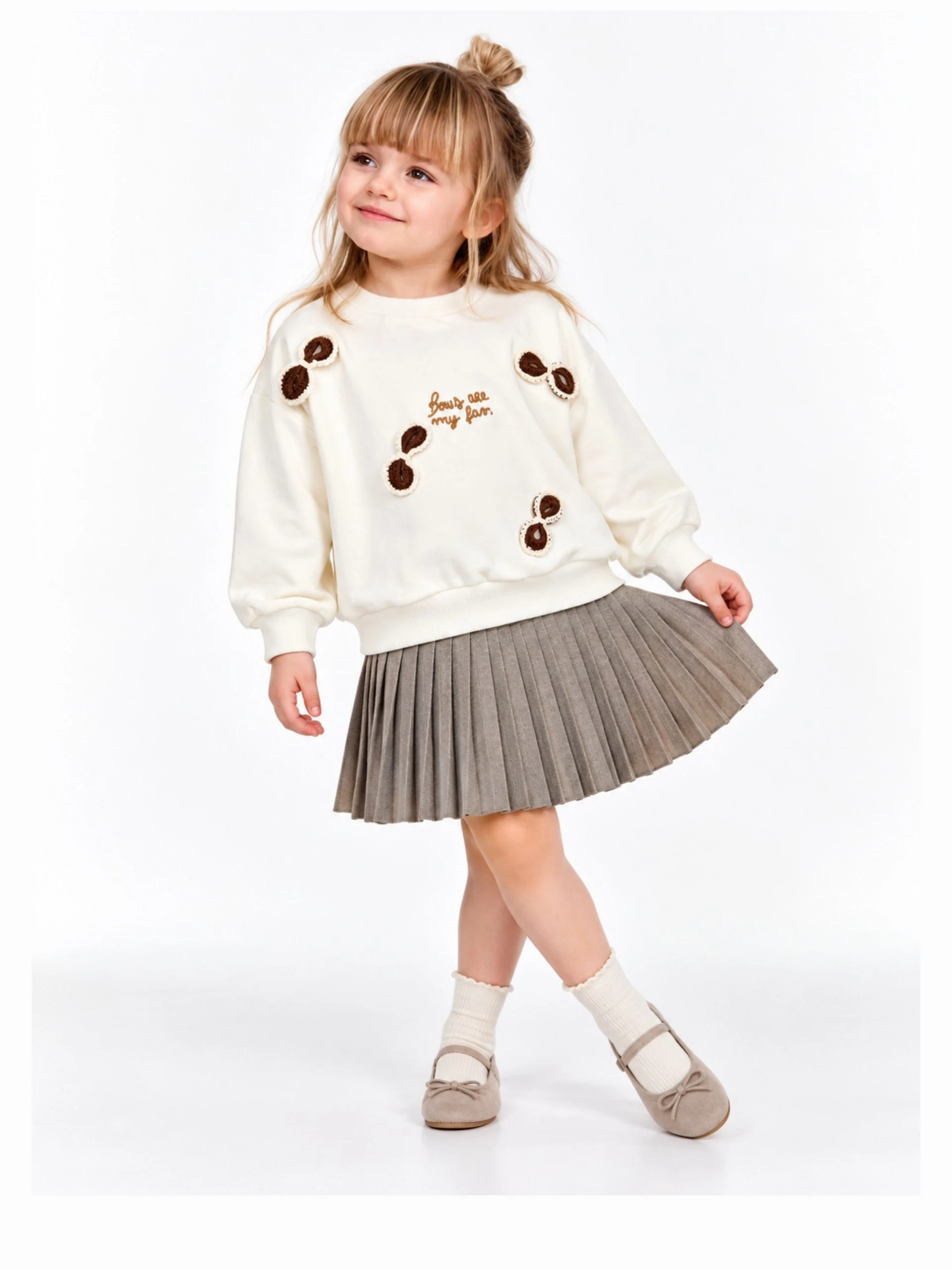 Bow Detail Children’s Matching Set — 8640