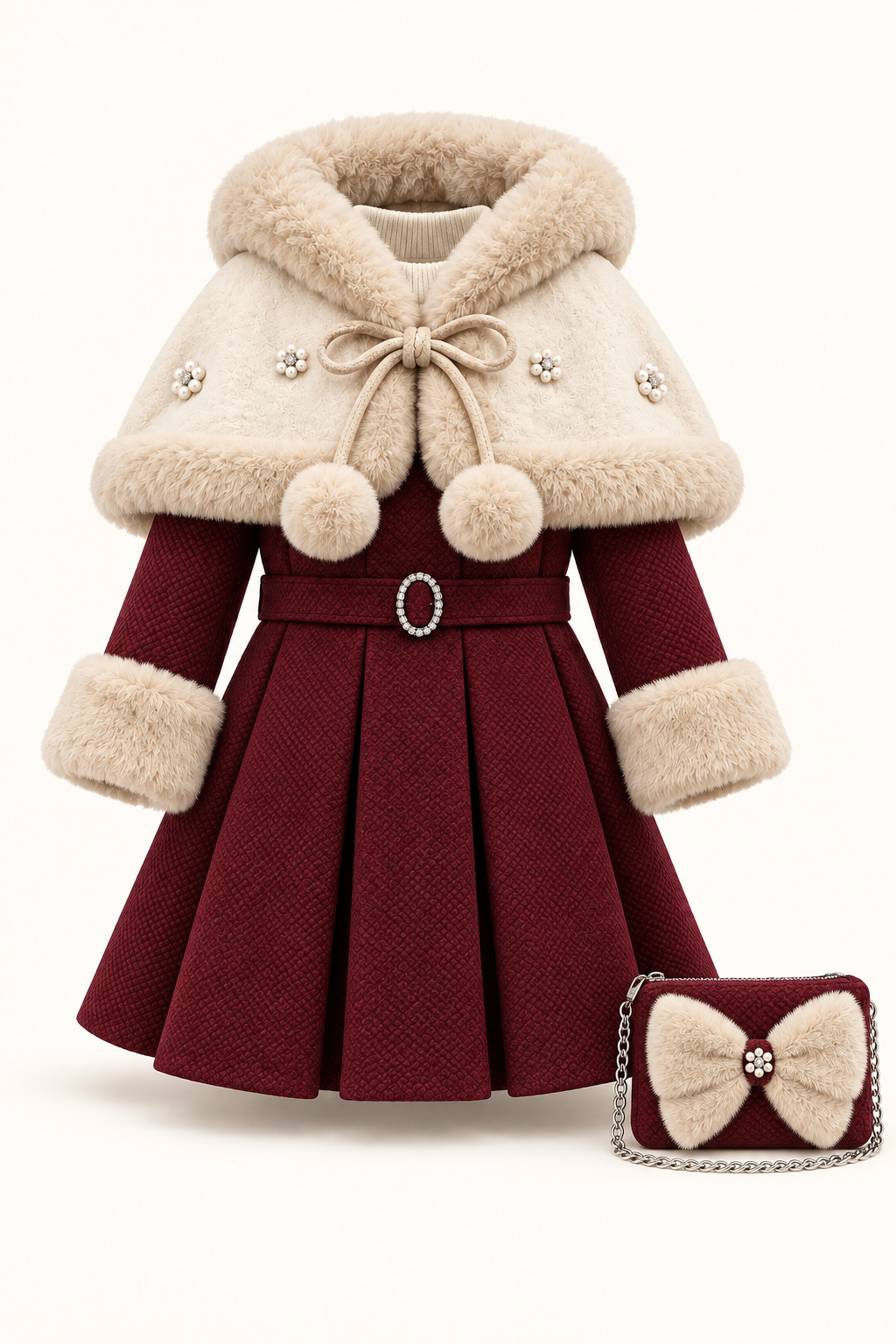 عنابي وسكري / Burgundy & cream / Bordo ve krem — AI-generated styling
