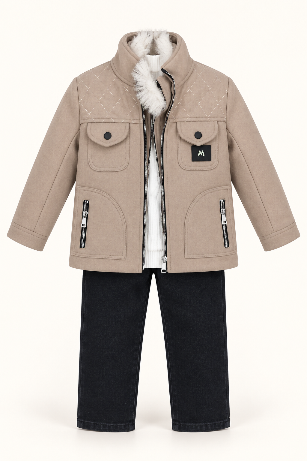 بيج رمادي / Taupe / Vizon — AI-generated styling