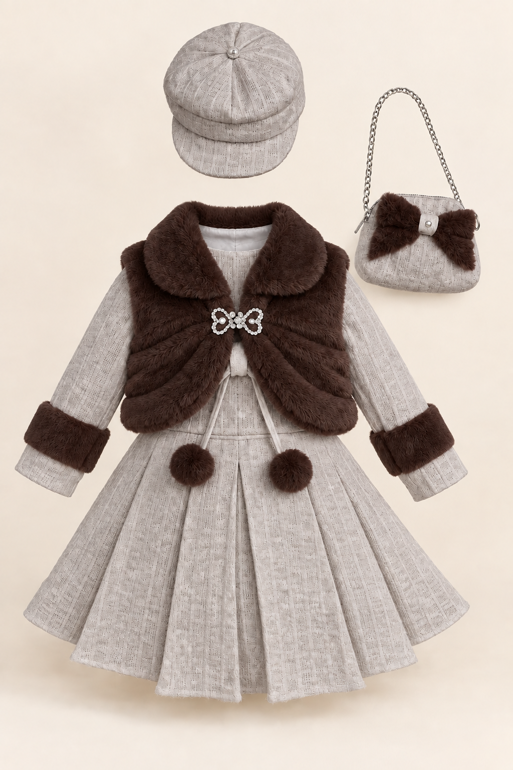 بيج وبني / Taupe & dark brown / Vizon ve kahve — AI-generated styling
