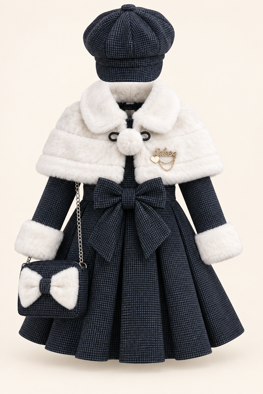 كحلي وأبيض / Navy & white / Lacivert ve beyaz — AI-generated styling