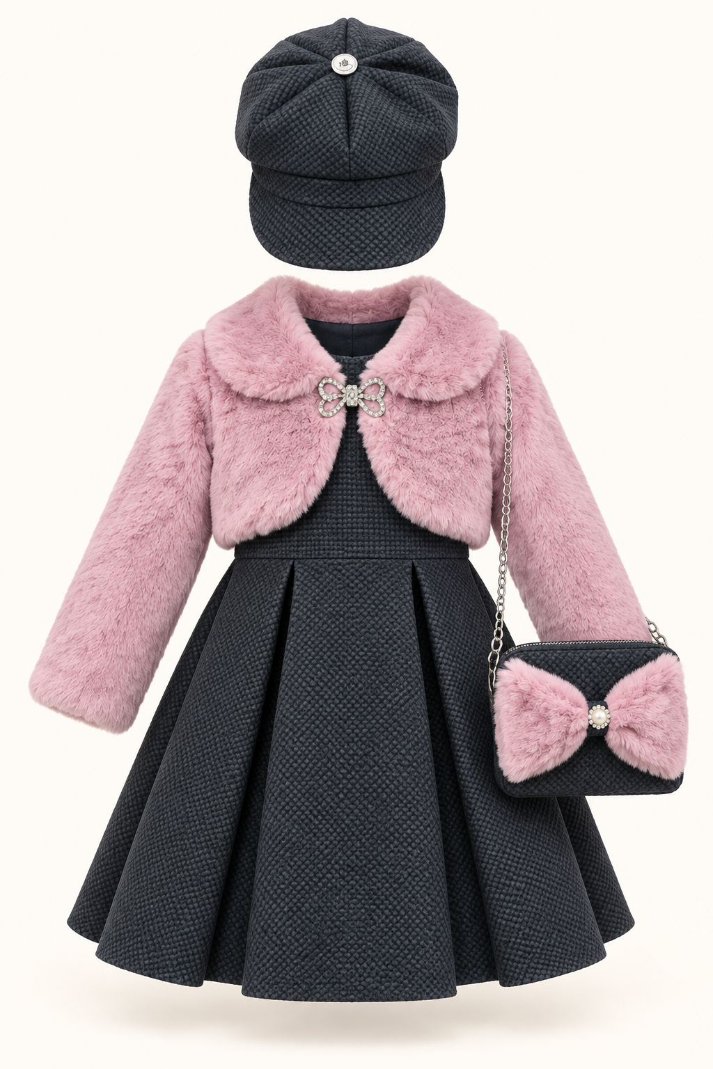 رمادي ووردي / Charcoal & pink / Füme ve pembe — AI-generated styling