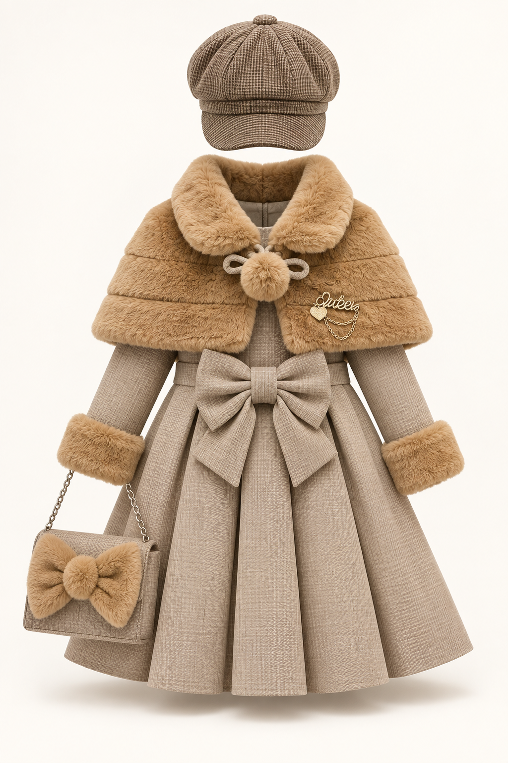 بيج رمادي وجملي / Taupe & camel / Vizon ve deve tüyü — AI-generated styling