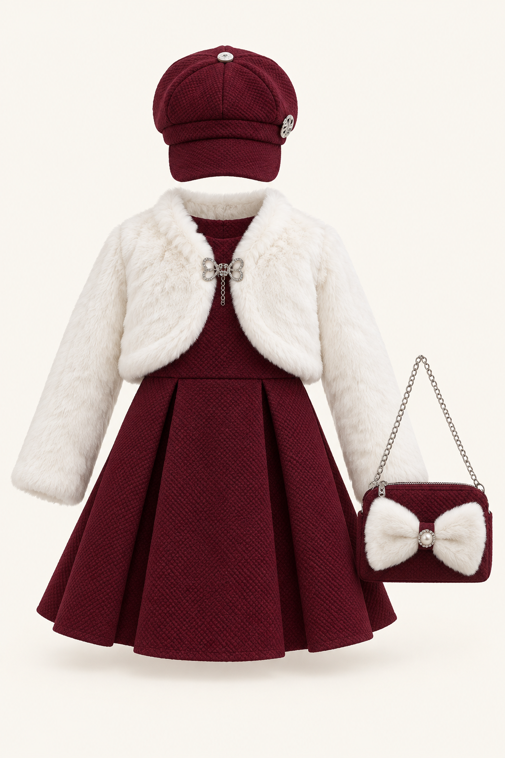 عنابي وأبيض / Burgundy & white / Bordo ve beyaz — AI-generated styling