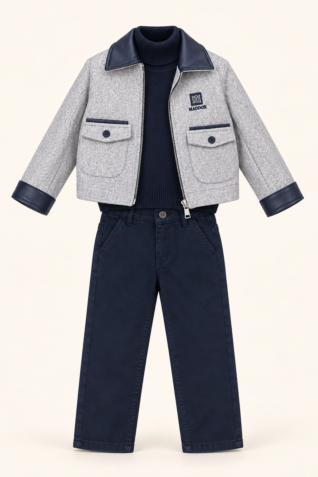 رمادي وكحلي / Gray and navy / Gri ve lacivert — AI-generated styling