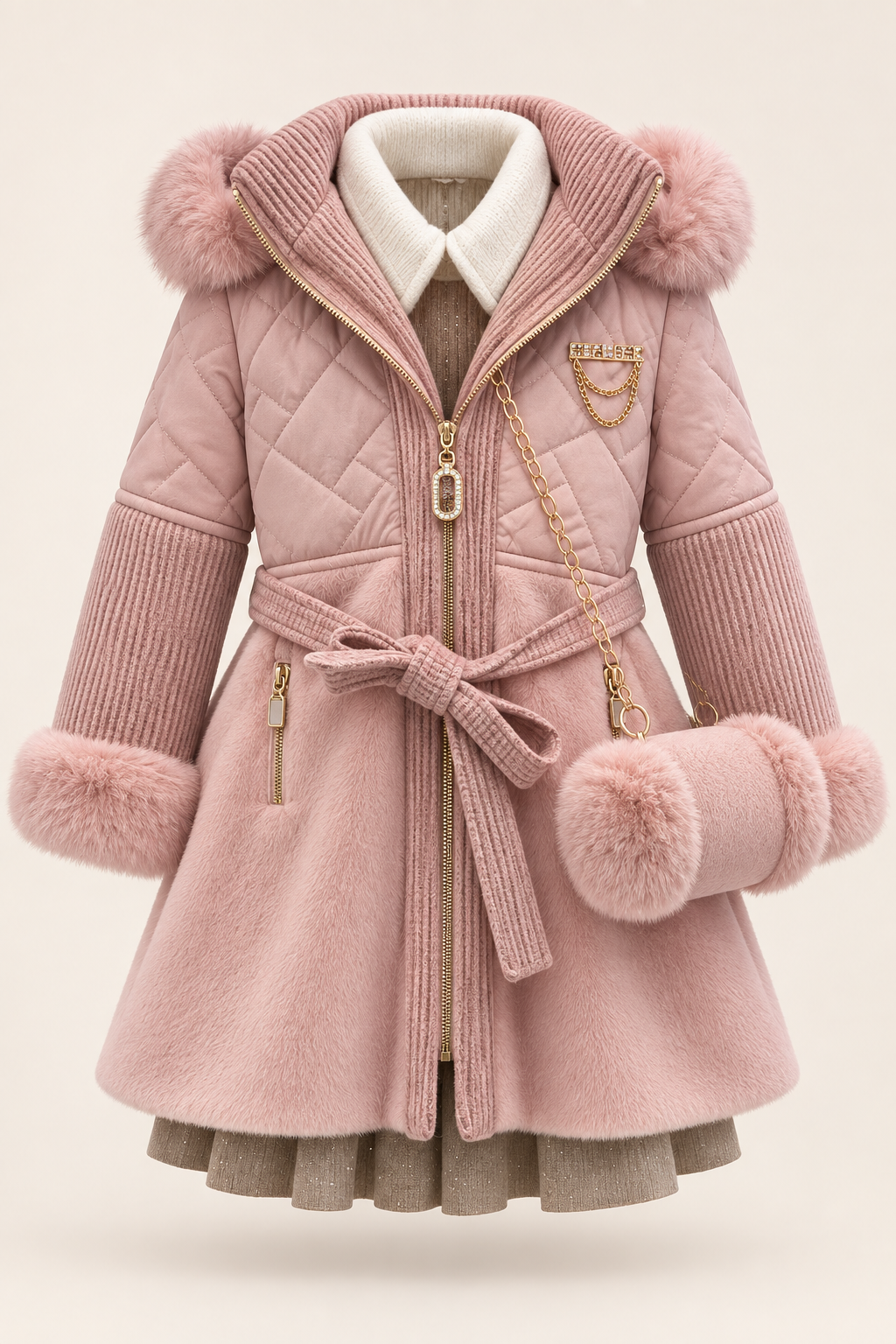 وردي مغبر / Dusty pink / Pudra pembe — AI-generated styling