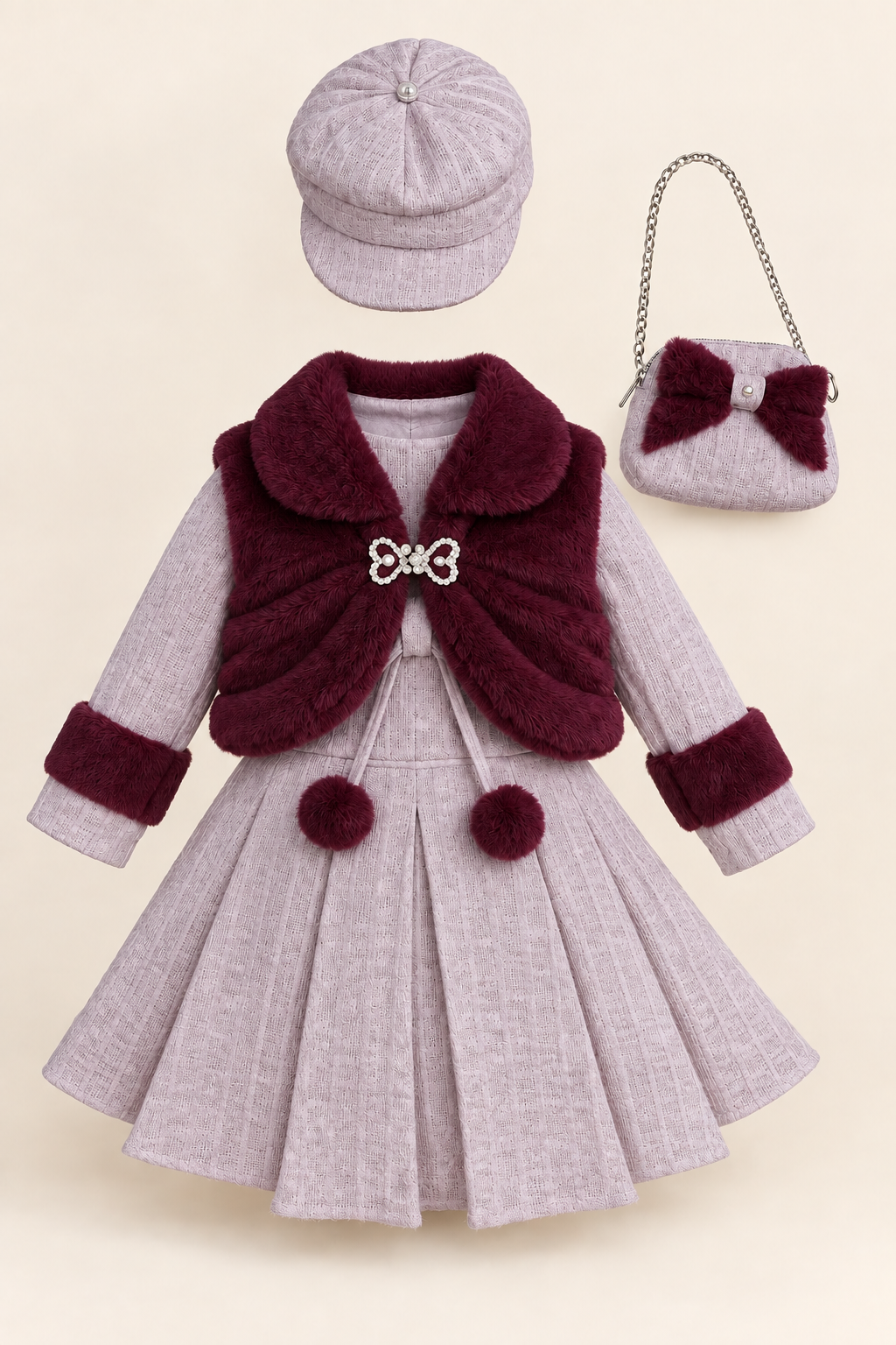 موف وعنابي / Mauve & wine / Leylak ve bordo — AI-generated styling