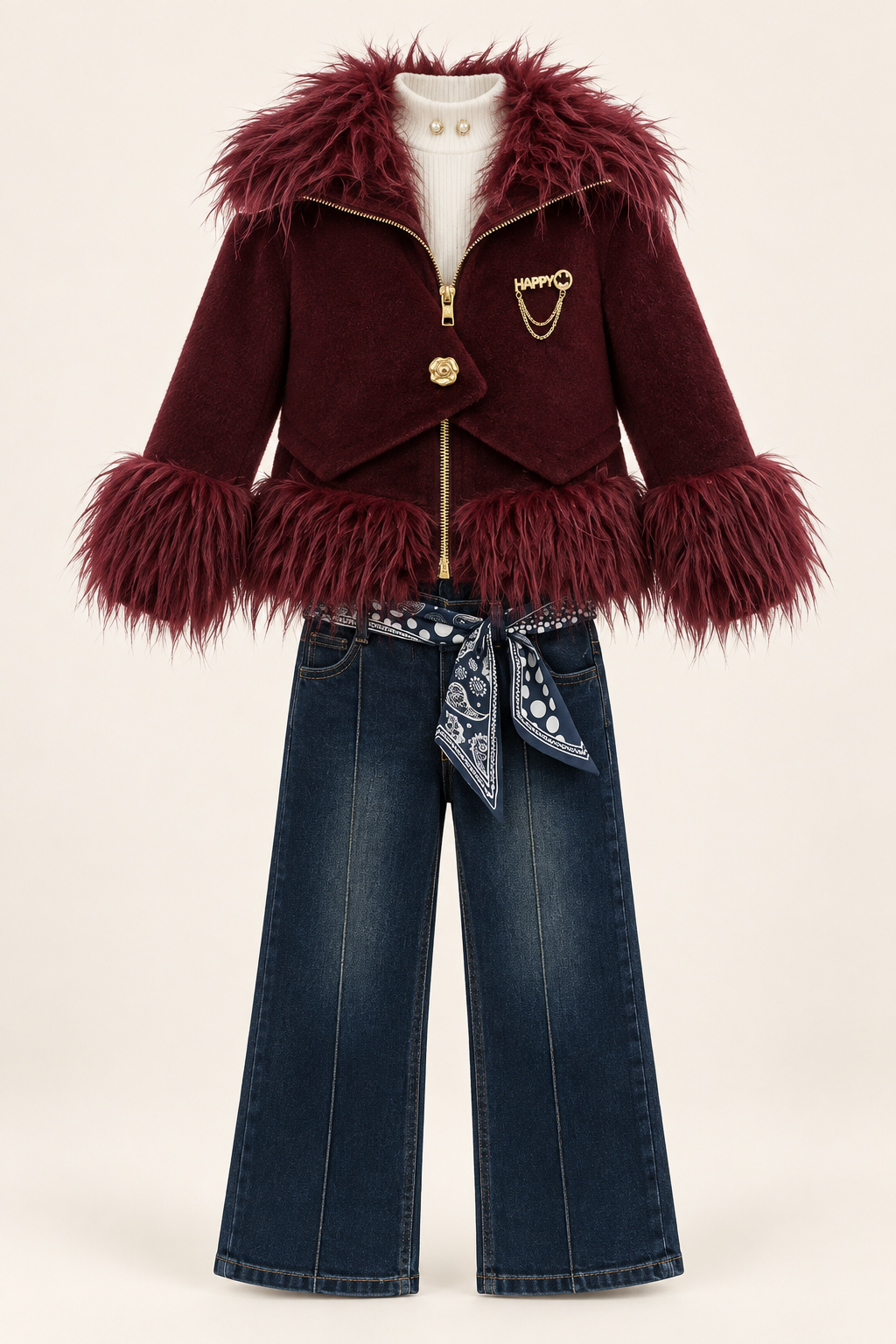 عنابي دافئ / Deep burgundy / Bordo — AI-generated styling