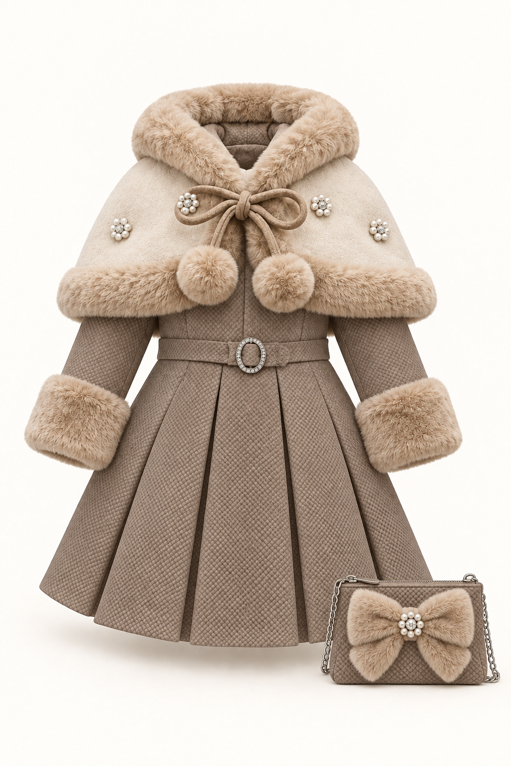 بيج وسكري / Taupe & cream / Vizon ve krem — AI-generated styling