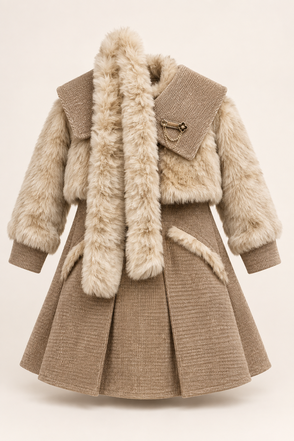 بيج داكن / Taupe / Vizon — AI-generated styling