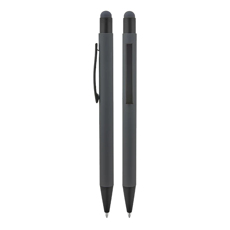 1027 Metal Tükenmez Touchpen Rubber Gövde Kalem